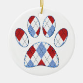 Argyle Hond Poot Print Keramisch Ornament (Voorkant)