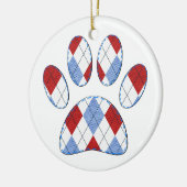 Argyle Hond Poot Print Keramisch Ornament (Links)
