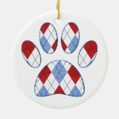 Argyle Hond Poot Print Keramisch Ornament (Achterkant)