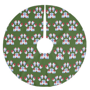 Argyle Hond Poot Print Kerstboom Rok