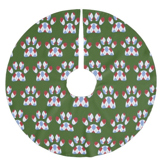 Argyle Hond Poot Print Kerstboom Rok (Voorkant)