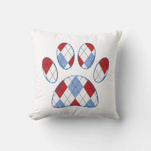 Argyle Hond Poot Print Kussen