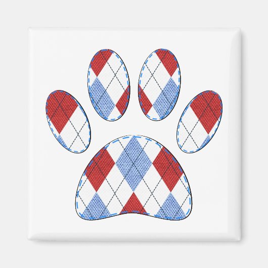 Argyle Hond Poot Print Magneet (Voorkant)