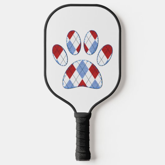 Argyle Hond Poot Print Pickleball Paddle (Voorkant)