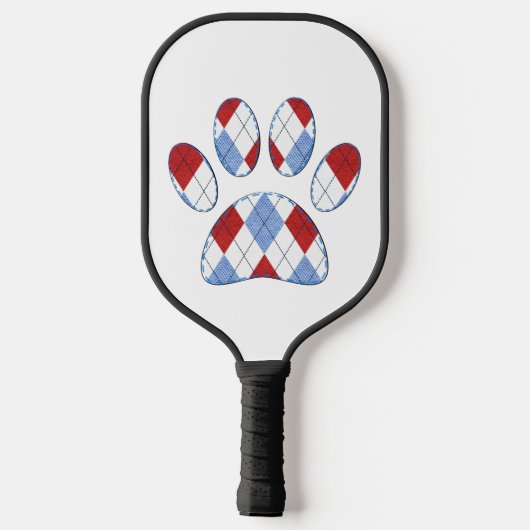 Argyle Hond Poot Print Pickleball Paddle (Achterkant)