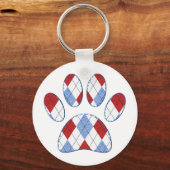 Argyle Hond Poot Print Sleutelhanger (Achterkant)