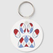 Argyle Hond Poot Print Sleutelhanger (Achterkant)