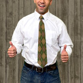 Argyle in Camo Colors - Groen en Browns Diamond Stropdas