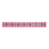 Argyle Knit - Roze en Paarse diamanten - Naam toev Satijnen Lint (Voorkant)