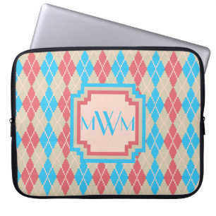 Argyle-laptophoes voor op het strand laptop sleeve