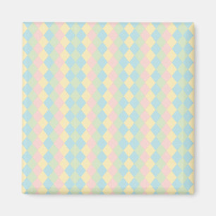 Argyle lente/Pasen pastel gekleurd patroon Magneet