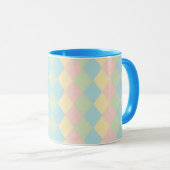 Argyle lente pastel gekleurd patroon mok (Voorkant rechts)