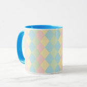 Argyle lente pastel gekleurd patroon mok (Voorkant links)