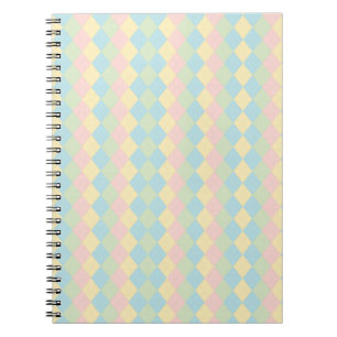 Argyle lente/Pastelkleurig patroon voor Pasen Notitieboek