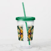 Argyle Mardi Gras geel paarse groen Acryl Drinkbeker (Links)