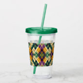 Argyle Mardi Gras geel paarse groen Acryl Drinkbeker (Achterkant)