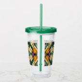 Argyle Mardi Gras geel paarse groen Acryl Drinkbeker (Rechts)