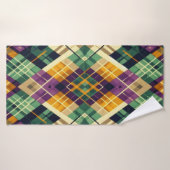 Argyle Mardi Gras geel paarse groen Badhanddoek (Badhanddoek)