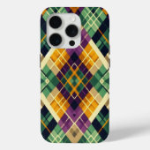Argyle Mardi Gras geel paarse groen Case-Mate iPhone Case (Achterkant)