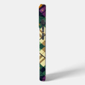 Argyle Mardi Gras geel paarse groen Case-Mate iPhone Case (Achterkant / Links)