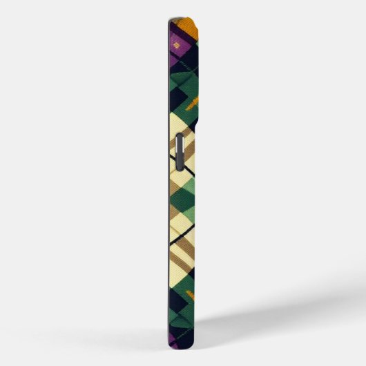 Argyle Mardi Gras geel paarse groen Case-Mate iPhone Case (Achterkant / Rechts)