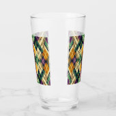 Argyle Mardi Gras geel paarse groen Glas (Links)