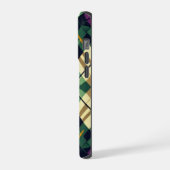 Argyle Mardi Gras geel paarse groen iPhone Hoesje (Linkerkant)