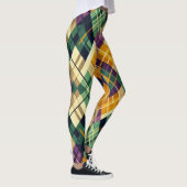 Argyle Mardi Gras geel paarse groen Leggings (Rechts)