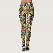 Argyle Mardi Gras geel paarse groen Leggings (Achterkant)