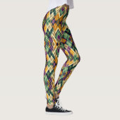 Argyle Mardi Gras geel paarse groen Leggings (Rechts)