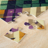 Argyle Mardi Gras geel paarse groen Legpuzzel (Zijkant)