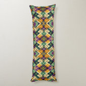 Argyle Mardi Gras geel paarse groen Lichaamskussen (Achterkant (Verticaal))