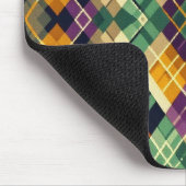 Argyle Mardi Gras geel paarse groen Muismat (Hoek)