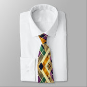 Argyle Mardi Gras geel paarse groen Stropdas (Gebonden)