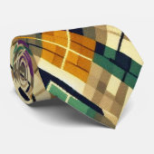 Argyle Mardi Gras geel paarse groen Stropdas (Opgerold)