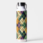 Argyle Mardi Gras geel paarse groen Waterfles (Voorkant)
