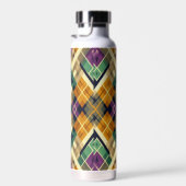 Argyle Mardi Gras geel paarse groen Waterfles (Rechts)