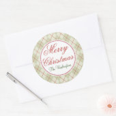  Argyle Merry-Stickers voor kerstcadeaus Ronde Sticker (Envelop)
