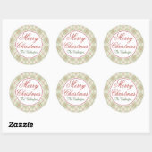  Argyle Merry-Stickers voor kerstcadeaus Ronde Sticker (Vel)