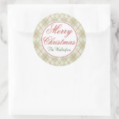  Argyle Merry-Stickers voor kerstcadeaus Ronde Sticker (Tas)