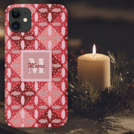Argyle met Ovalen in de Rode tot Roze Telefoon Cas Case-Mate iPhone Case