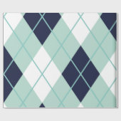 Argyle modern patroon blauwgroen marineblauw prepp cadeaupapier (Vlak)