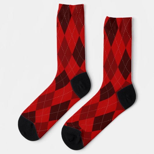 Argyle Monogram Initiaal Red Sokken (Links)