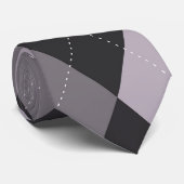 Argyle Monogram Verborgen Initiaal Grijs Stropdas (Opgerold)