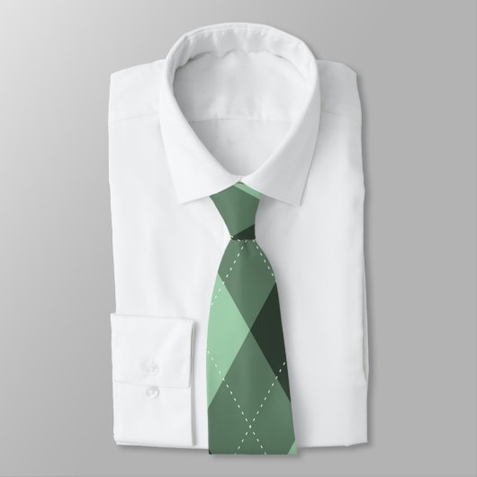 Argyle Monogram Verborgen Initiaal Groen Stropdas (Gebonden)