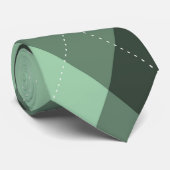 Argyle Monogram Verborgen Initiaal Groen Stropdas (Opgerold)