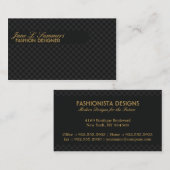 Argyle-ontwerp (zwart) visitekaartje (Voorkant / Achterkant)