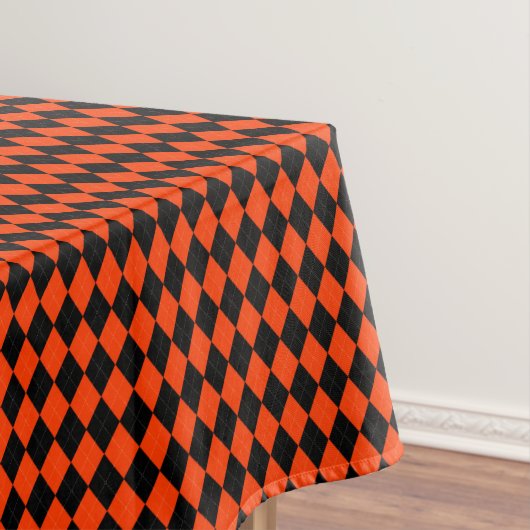 Argyle-Oranje-Black-52x70 COTTON TABLECLOTH Tafelkleed (Voorbeeld)