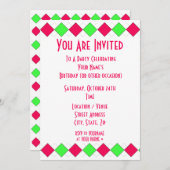 Argyle partijuitnodiging kaart (Voorkant / Achterkant)