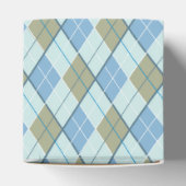 Argyle patroon blauw bruin golf sport geschenkdoos bedankdoosjes (Bovenkant)